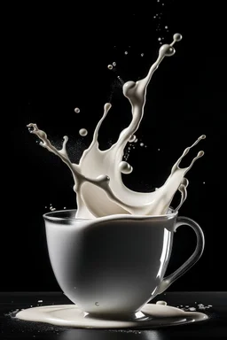 milk splash to a cup