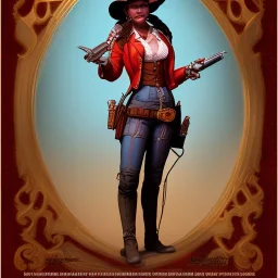 a Portrait of west Can-Can dencer girl character as a red dead redemption game character. style by Brian Kesinger,tarantino move