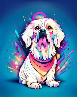 Imágen perro hermoso, impactante, maximalista, estilo arte lineal, 8k