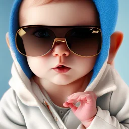 newborn baby wearing sunglass