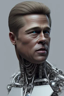 Brad Pitt sorrow terminator robot, dark age, 8k resolution, realistic, intricate, 8k resolution, high-quality, fine-detail, digital art, detailed matte, volumetric lighting, dynamic lighting, photorealistic