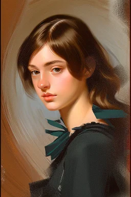 Extremely rich young french female portrait