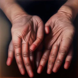 hands, oil painted.