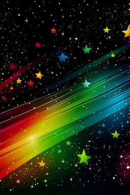 rainbow stars in space