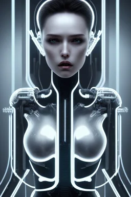 cyberpunk, white latex body, women, portrai, open mouth, perfect skin, tron, cyborg , perfekt, real, dream, hr giger