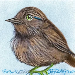 Portrait of a dunnock with art markers