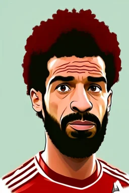 Mohamed Salah Egyptian football player ,cartoon 2d