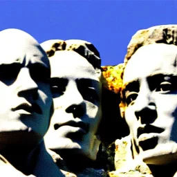 Jayz and Tupac and Notorious BIG and Eminem Faces on Mount Rushmore andy warhol