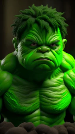 Baby green Hulk, Hulk, avengers, render, rembrandt, cgsociety, artstation trending, highly detailed, angry