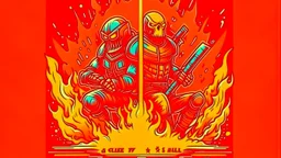 comic style fire & steel