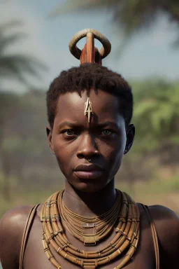 A photo taken from an african village "Avengers Endgame", <character or scene>, kente, cinematic lighting --v 4 --q 2