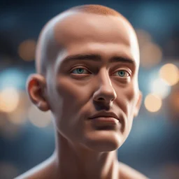 head floating with no body,bokeh like f/0.8, tilt-shift lens 8k, high detail, smooth render, down-light, unreal engine