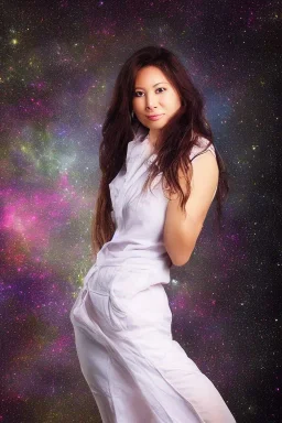 portrait, lady, full body shot, medium shot, Style of Galaxy Angel