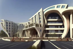 Worlds best building design for a college campus. Unique and brilliant architectural design. Use Indian hindu style mixed with modern European style