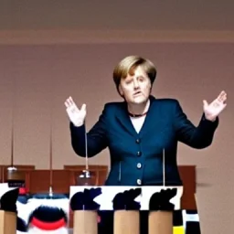 Angela Merkel in a Nazi Uniform doing Nazi salute