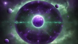 matrix universe, space, planets, god creation purple, green