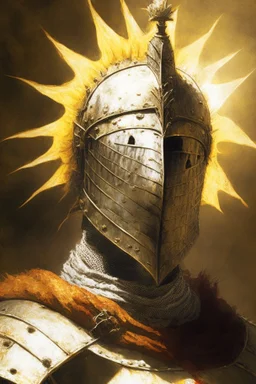 A portrait of Solaire, from Dark Souls Saga