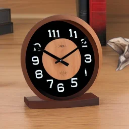 Dark wood table clock future modern