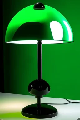 gaming table lamp inspired by knee, modern design, black and green color