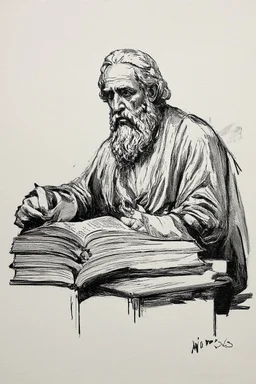 sketch black and white socrates studying in the republic