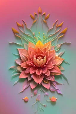 book cover for a flower , 3D vector art , cute and quirky , fantasy art , watercolor effect , bokeh adobe illustrator , low-pol , soft lighting , isometric style, retro aesthetic , focused on the character , 4k resolution , photorealistic rendering , using cinema 4k , couleurs vives , mandala style