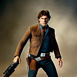 super photorealistic studio photo of Han Solo in star wars by Annie Leibovitz, intricate, headshot, highly detailed, sharp focus, cinematic lighting,