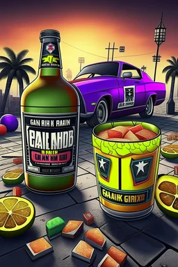 brand campaign for a new drink with orange and chili flavour with Grand Theft Auto V high resolution