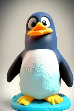 Cute penguin avatar full body in play-doh