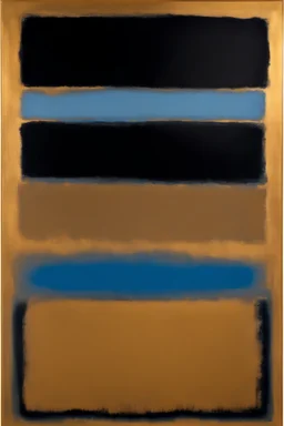 Abstract painting by mark rothko azure black and blue and gold