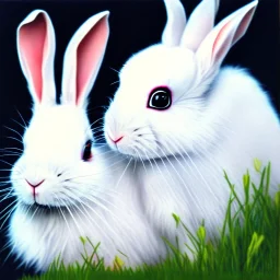 white rabbit portrait