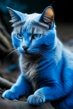 قطة متوحشة زرقاء