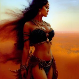 Drawing of beautiful face,busty Dejah Thoris,sweet stare,Mars,desert,minimal ancient armor, balanciaga fashion clothe painting by gaston bussiere, greg rutkowski, yoji shinkawa, yoshitaka amano, tsutomu nihei, donato giancola, tim hildebrandt, oil on canvas, cinematic composition, extreme detail,fit full head inside picture,16k