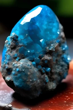 blue Achroite Crystal big close up stone
