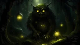 And then, out of the dark depths of the forest, as if from a nightmare, a realistic creature appeared. It was huge and shaggy, as if plucked from the darkest realistic dream. Its claws glinted in the light of the lanterns, and its yellow eyes shone like two twinkling stars in the night sky.