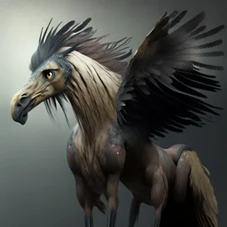 A creature with a combination of an eagle's head and a horse's body