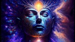 dmt shiva in space. nebula , Sparks, Lightning, Portrait Photography, Fantasy Background, Intricate Patterns, Luminous, Radiance, Ultra Realism, Intricate Details, High Quality, Studio Photo, Intricate Details, heart designs. colorful