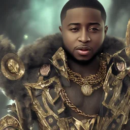 Nigeria singer davido as kilmonger, realistic, futuristic, heroic, 8k resolution, cinematic 4d