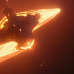 huge ornate spaceship made of brass flying through space, on fire, emitting smoke