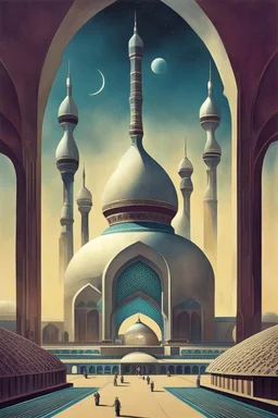 mosque 70s sci fi art