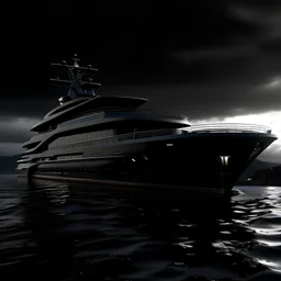 Yacht noir de 120 mètres