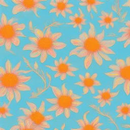 Seaside Mahoe flower print, seamless pattern, pop art, small print, wallpaper