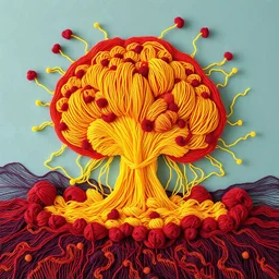 yarn art of a nuclear explosio