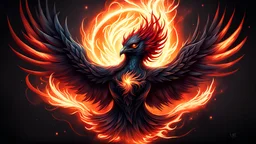 phoenix cropse, spark, cowl, dark fantasy, tattoo, relaistic