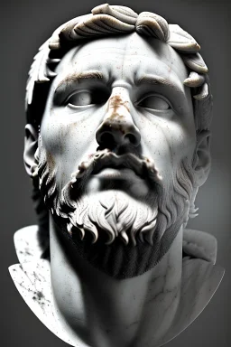 Ultra Realistic image, roman sculpture, white marble material, Lionel Messi, Laurel leaves wreath, miguel angel style, chisel style, emperador, waist up portrait, epic, celestial, cinematic lighting, God light, god rays, 4k resolution, smooth details, ornate details, soft lighting, unreal engine 5, sky and clouds background.