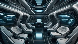 futuristic small room with many cars