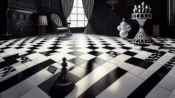 (ヤクザ) , details,checkerboard floor,enigmatic icon,white and black vibes, steampunk influences, 8k resolution, bulbous, unwordly forms, dark illuminati subject matter,enigmatic whiskey spot crossword clue and weird people