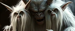 what sauron actually looks like as a uruk hai gremlin with long fluffy white fur