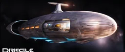 dirigible NCC 1701 hybrid, retrofuturistic, phototrealism