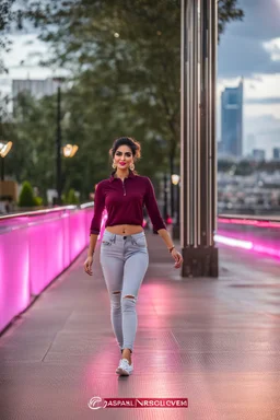 A full-body shot of a beautiful iranian lady