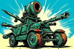 Pop art style anti Aircraft vehicle